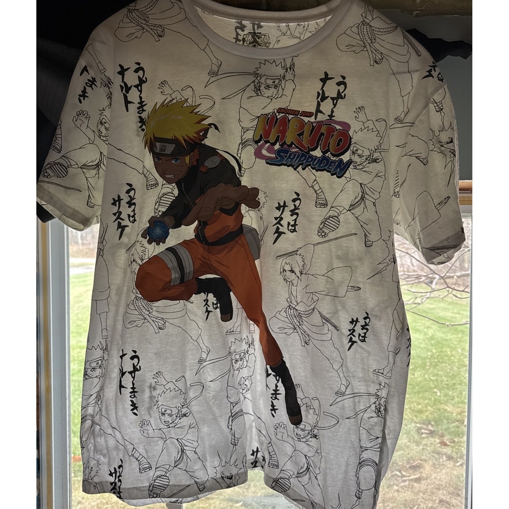 Vintage Retro Naruto Shippuden All Over Print T-Shirt Adult XL Anime Dragonballz